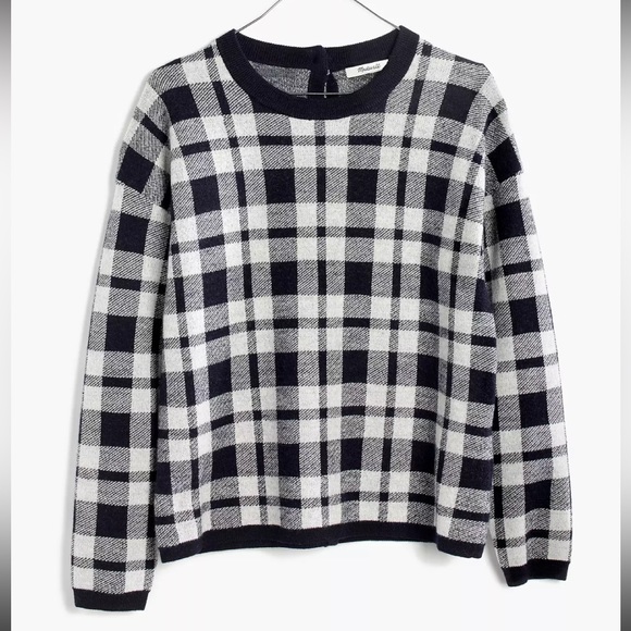 Madewell Sweaters - MADEWELL Plaid Button-Back Sweater $98!